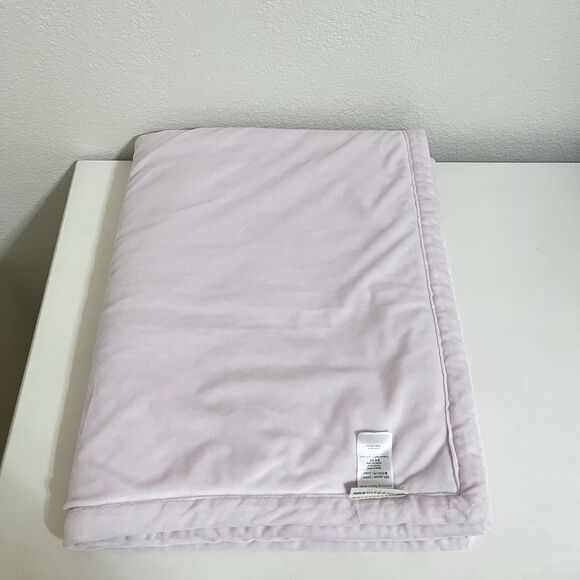 Pottery Barn Kids PBK Pink Velour White Sherpa Baby Blanket Lovey Lovie Blankie - Picture 3 of 15